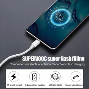 Câble de charge rapide Super Flash 80W <span class=keywords><strong>65W</strong></span> Type-C USB Type C 6.5A pour OPPO SUPERVOOC Reno8 Reno9 Reno10 Pro+ K10 Find X5 X6 Pro - Product Image 2