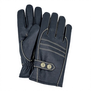Gants d'hiver noirs pour la conduite en extérieur, unisexes, en cuir véritable, chauds, compatibles avec les écrans tactiles, à prise souple, pour la conduite - Product Image 3