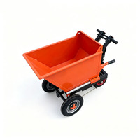 Chariot de chantier électrique robuste avec moteur 1000W, batterie 48V 20AH, pour le transport de boue, de sable et de briques