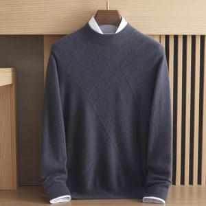 Suéter de Cachemira 100% Personalizado para Hombre, Clásico, de Punto Jacquard, Suave, Holgado, Grueso para Invierno, Proveedor OEM - Product Image 2