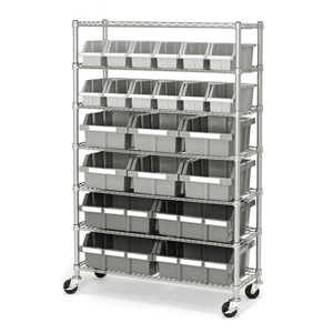 Étagère de rangement de cuisine robuste à 7 niveaux 22 bacs Organisateur de garde-manger/bureau réglable avec supports de rangement classés - Product Image 1