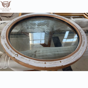 DEMEA Design moderno Custom Made in legno massello finestra a cerchio per il bagno con vetro smerigliato per la Privacy rotonda finestra a battente - Product Image 3