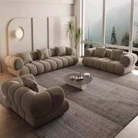 Juego de Sofás Seccionales de Terciopelo Rojo y Gris, Modernos y Cómodos, de Buena Calidad, con Sillas, Esponja de Alta Elasticidad, Estructura de Madera, Inflable