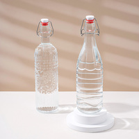 Pot de Fermentation en Verre Transparent de Haute Qualité 1000 ml avec Couvercle à Charnière pour la Fabrication de Kombucha – Vente en Gros