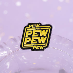 漫画のテキスト「pew Pew」エナメルブローチファッション服アクセサリー友達へのギフトジュエリー - Product Image 1