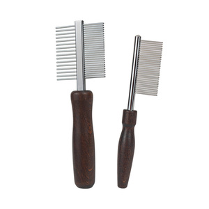 Peigne à double face en bois pour le toilettage du visage des animaux domestiques (chats et chiens) - Product Image 2