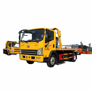 Venta al por mayor de fábrica: Camión grúa de plataforma plana diésel manual FAW de 4 toneladas con plataforma deslizante hidráulica - Product Image 1