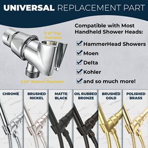 Support mural universel en laiton chromé entièrement métallique <span class=keywords><strong>pour</strong></span> douchette, avec tête pivotante, idéal <span class=keywords><strong>pour</strong></span> cuisine et salle <span class=keywords><strong>de</strong></span> bain, style moderne - Product Image 5