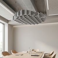 Panneau acoustique hexagonal gris en feutre, plaque de plafond insonorisante, panneau de réduction du bruit en nid d'abeille pour bureau et hall