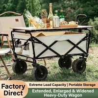 Chariot de camping pliable tout-terrain robuste, capacité de charge 360 kg, chariot utilitaire extérieur en aluminium industriel pour le shopping