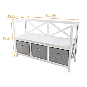 Banco de almacenamiento de madera con cajón Asiento de armario de madera - Product Image 4