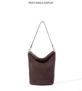 กระเป๋าถือทรงบัคเก็ตหนังแท้คุณภาพสูงรุ่นใหม่ปี 2026 ความจุเยอะ กระเป๋าสะพายไหล่ผู้หญิงสไตล์เรโทร หนังกลับ กระเป๋าสะพายข้าง - Product Image 6