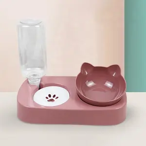 Mangeoire pour animaux de compagnie E-co Friendly Double Bowl Design Cute Shape Cat And Dog Food Bowl