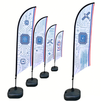 Drapeau plume en polyester portable, grand format, imperméable, personnalisé pour l'extérieur, prix direct usine