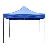 Carpa Plegable Azul para Exteriores de 3x3m con Laterales para Uso en Exposiciones, Impermeable y con Protección UV