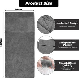Tập thể dục Khăn 120x50 cm, Microfibre thể thao khăn với túi <span class=keywords><strong>zip</strong></span> cho phòng tập thể dục và Đào tạo phòng tập thể dục khăn - Product Image 5