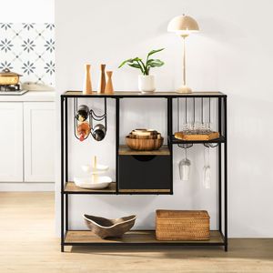 Cross-border best-selling <b>kitchen</b> storage <b>rack</b>, steel and wood combination, no drilling required, multi-layer multi-functional - Product Image 3