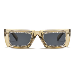 Jamie 2094B Square Frame Sunglasses Black Rhinestone UV400 Unisex Fashion Glasses - Product Image 5