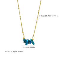 Collier en éclats de Lapis Lazuli, Obsidienne et Apatite, Bijoux en Acier Inoxydable pour Boutiques et Promotions Fête des Mères