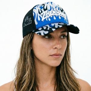 Gorra Trucker de Alta Calidad con Estampado de Llamas, Gorra Trucker con Estampado Puff, Gorra Trucker Personalizada para Ropa Urbana Unisex - Product Image 6