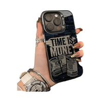 Nouvelle coque de téléphone portable antichoc en TPU avec motif de dessin animé argenté et billets de banque 2025, avec support pour iPhone 16/15 Pro