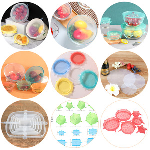 Ensemble de couvercles alimentaires en silicone, 6 pièces, extensibles, ronds, compatibles micro-ondes, résistants à la chaleur, hermétiques, pour cuisine, réfrigérateur, vaisselle et bols - Product Image 2