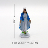Statue artisanale de la Vierge Marie lumineuse, sculpture décorative religieuse, ornement de croix catholique chrétienne en résine