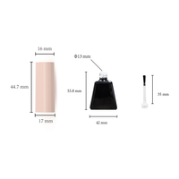 Flacon de vernis à ongles vide de 16 ml, personnalisé, plat, transparent, en verre, avec pinceau, pour gel UV à retirer par trempage