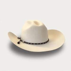 Unisex Western Cowboy <b>Hat</b> 100% Wool Felt Wide Brim Leather <b>Band</b> Outdoor Party Adults Four Seasons - Product Image 3