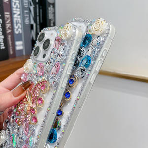 Funda Protectora para Teléfono con Cristales y Mariposa para <span class=keywords><strong>iPhone</strong></span>, Fundas Brillantes con Cristales - Product Image 2