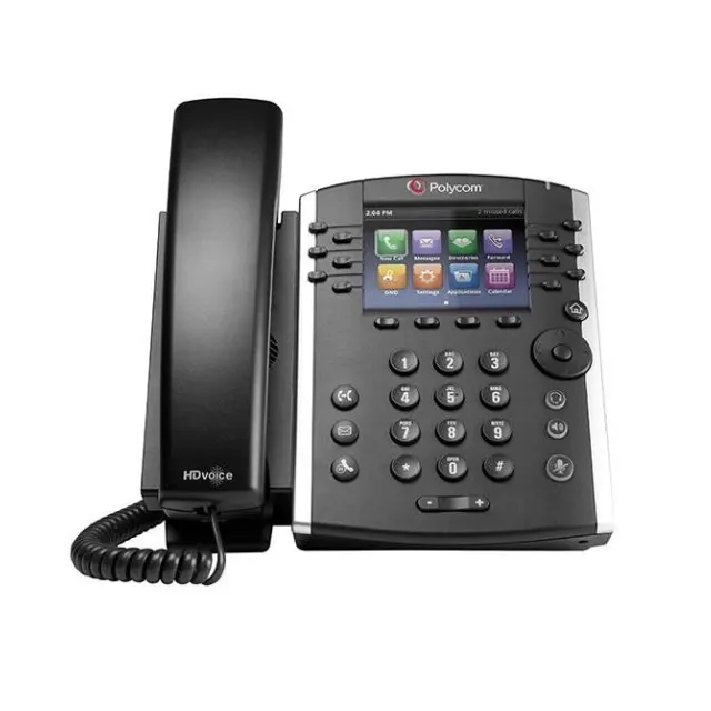 โทรศัพท์ธุรกิจ Polycom VVX 411โทรศัพท์ IP 12บรรทัดพร้อมจอแสดงผลสี
