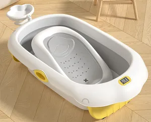 Foldable Baby And Newborn Products Bath Tub With Temperature For Children's Household Use