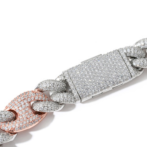 Nuevo Collar de Cadena Cubana de 20mm con Diseño de Nariz de Cerdo Bicolor, Microincrustaciones de Zirconia, Estilo Hip Hop, Moda Tanjing Lijing - Product Image 4