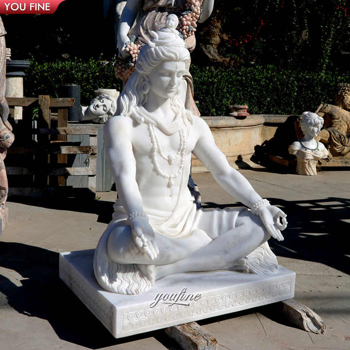 Giant Large Hindu God Stone Carvings Lord Shiva Lingam Sculpture Hand-carved Marble Statue