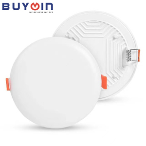 Plafón <span class=keywords><strong>led</strong></span> sin marco, panel de luz <span class=keywords><strong>Empotrado</strong></span> redondo de 9w, AC85-265V, 12w, 18w, 24w, 36W - Product Image 2