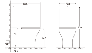 وعاء مرتفع من Ortonbath ، مراحيض بارتفاع من قطعتين ، وعاء أبيض طويل القامة مستدير ، مقعد مرحاض سريع التحرير ، ظهر اقتصادي - Product Image 6