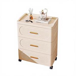Armoire de rangement pour salle de bain, rangement pour l'espace restant dans la salle de bain, armoire de rangement en plastique imperméable à 3-4 niveaux avec roulettes - Product Image 3