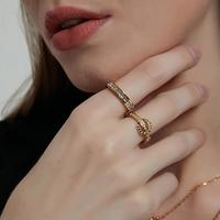 Modeschmuck Ringe Vergoldeter Edelstahl Edelstein Klarer Nagel Römische Zahl Gürtel Muschel Emaille Ringe für Damen und Herren