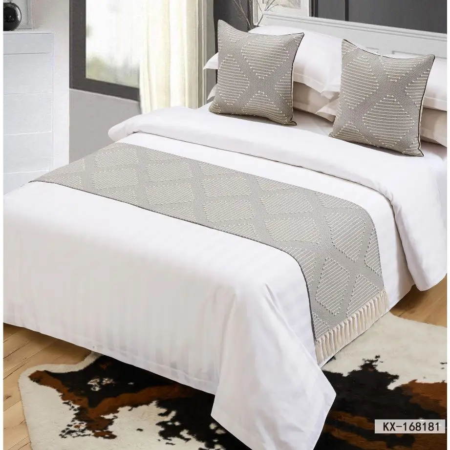 Tinh tế cao cấp giường cờ, kết thúc trang trí khách sạn Linen beddings