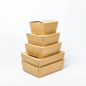 Kotak Makan Siang Bento Sekali Pakai Custom <span class=keywords><strong>2</strong></span> Kompartemen Kertas Kraft Food Grade Laminasi Matt Kemasan Makanan Cepat Saji - Product Image 5