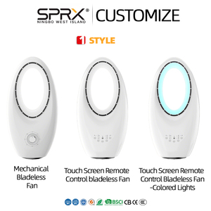 Ventilador sin Aspas con Forma de Huevo, Luz LED, Pantalla Digital, Control Remoto, Ventilador Eléctrico para Hogar y Oficina - Product Image 2