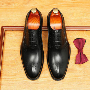 Zapatos Derby Ingleses con Acabado Lacado Brillante, Cuero Genuino, Diseño Grabado, Resistentes, Ligeros, Impermeables para Otoño - Product Image 5