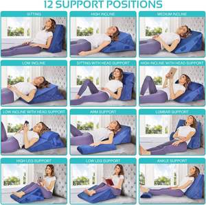 3 buah Set bantal Wedge tempat tidur, busa memori lipat bisa disesuaikan 9 & 12 inci dengan penutup yang bisa dilepas - Product Image 4