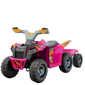 6v骑儿童骑全地形车，带拖车电动玩具