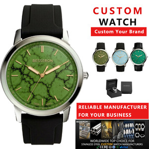 Reloj BESSERON personalizado de cuarzo turquesa, caja de acero inoxidable de 42 mm, correa intercambiable, reloj de moda para hombre. - Product Image 1
