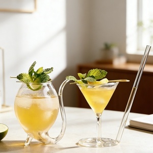 Verre à vin fantaisie unique en forme d'écureuil vampire avec paille incurvée intégrée, <span class=keywords><strong>coupe</strong></span> à cocktail transparente, cadeau idéal pour bar et fête, verrerie - Product Image 3