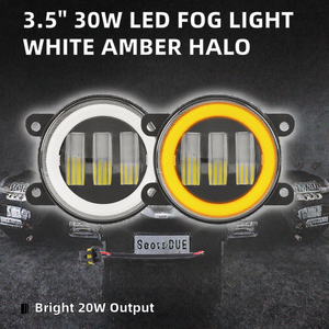 ไฟตัดหมอก LED ขนาด 3.5 นิ้ว 20W สีขาวธรรมชาติ พร้อมไฟวงแหวน DRL 12V สำหรับรถ Wrangler สำหรับรถขับเคลื่อน 4 ล้อ ไฟวิ่งกลางวันสำหรับกันชนแบบออฟโรด รับประกัน 12 เดือน - Product Image 2