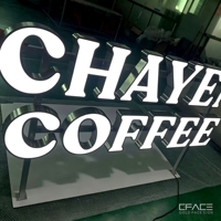 Enseigne lumineuse LED 3D personnalisée GFace en acrylique avec lettres en acier inoxydable brossé pour devanture de magasin
