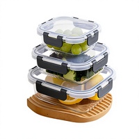 Boîte à lunch rectangulaire en verre borosilicate de haute qualité, résistante à la chaleur, hermétique, compatible micro-ondes, conteneur épaissi dédié pour le stockage des aliments