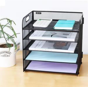 Organisateur de documents en papier à <span class=keywords><strong>5</strong></span> niveaux personnalisable avec poignée, porte-documents en maille pour bureau, maison, salle de classe ou école - Product Image 2